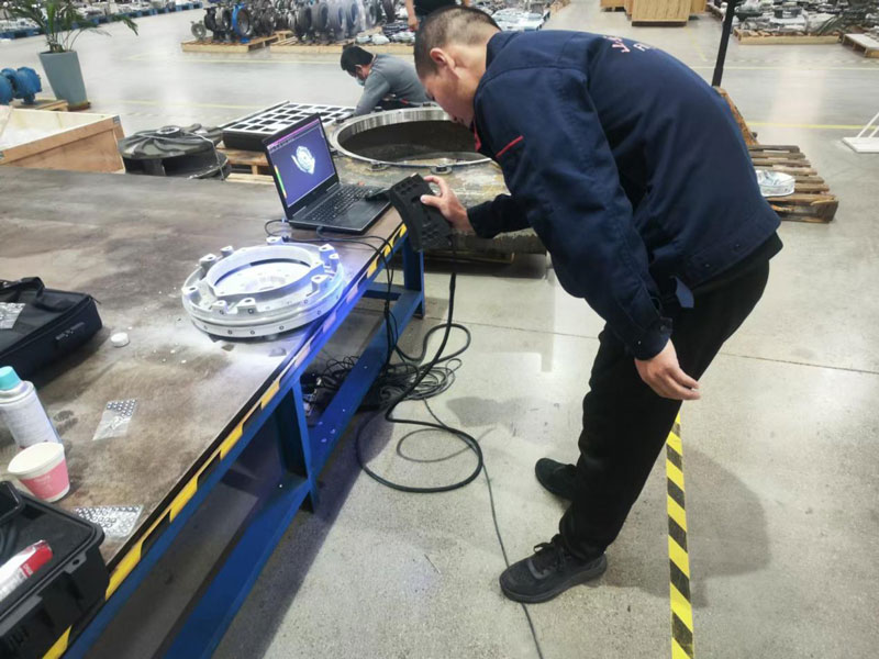 Escaneo láser 3D para piezas de espacio de bomba